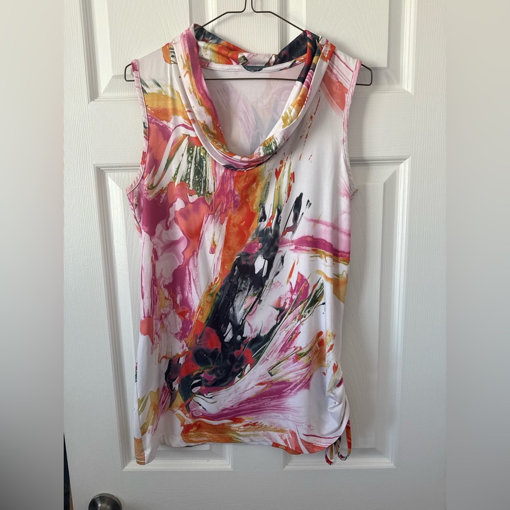 Abstract Multicolor Sleeveless Dress